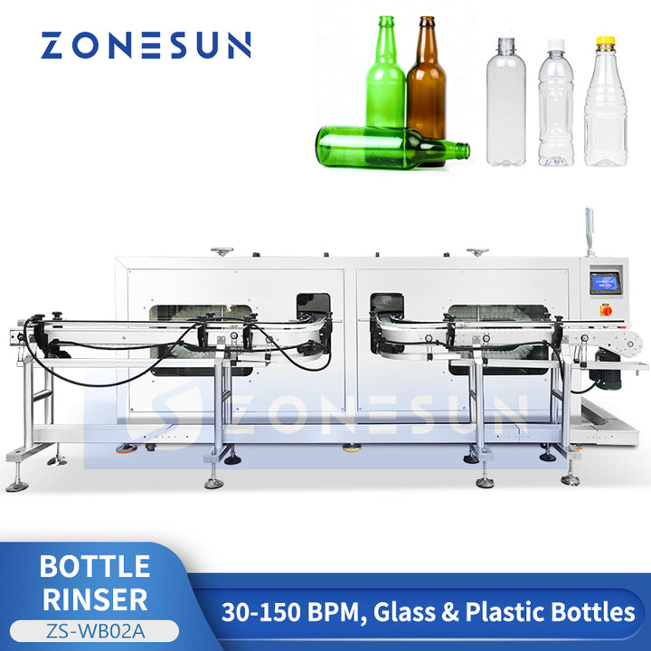 ZONESUN ZS-WB02A Automatic Water and Air Glass Plastic Bottle Rinser Dryer