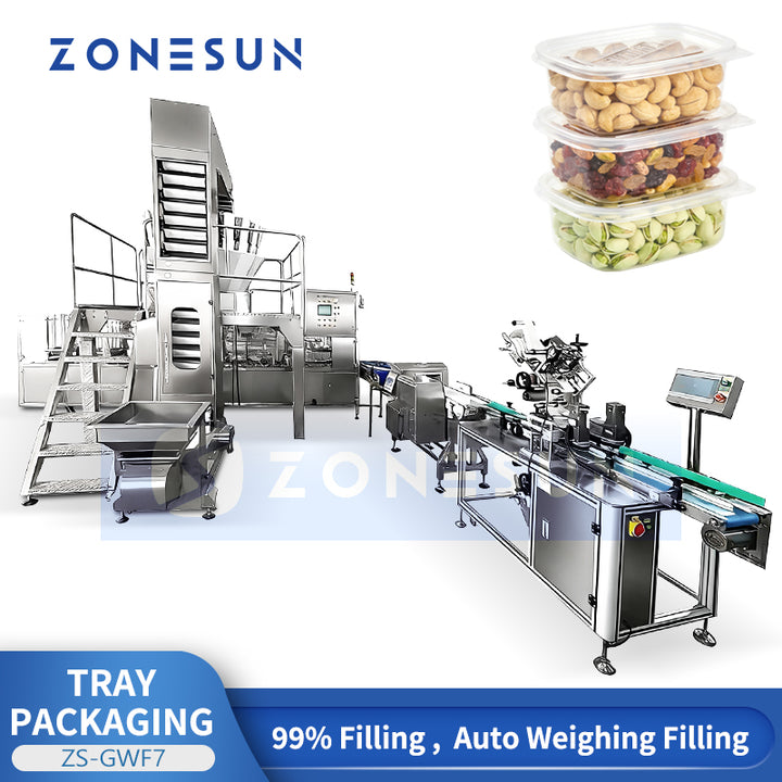 ZONESUN ZS-GWF7 Integrated Plastic Container Weighing, Filling, and Sealing Machine