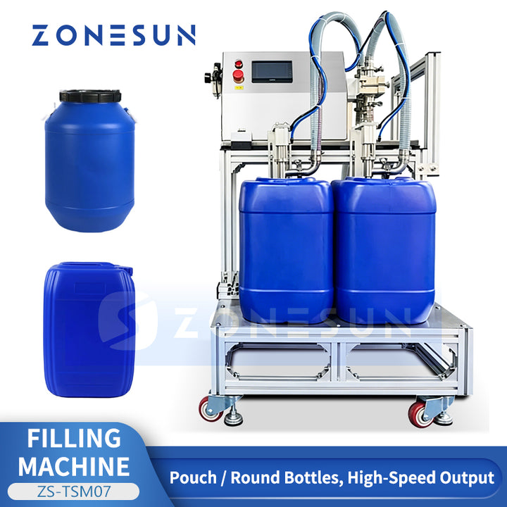 ZONESUN ZS-TSM07 Dual-Head 1-20L Servo Liquid Filling Machine