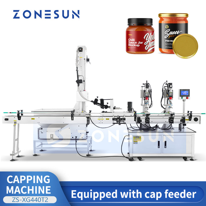Zonesun ZS-XG440T2 Automatic Twist Off Jar Capper Bottle Sealing Machine