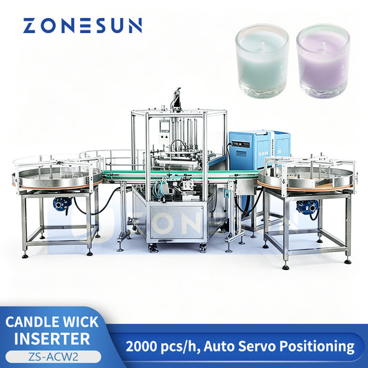 ZONESUN ZS-ACW2 Automatic Candle Wick Inserting Machine for High Efficiency Candle Manufacturing