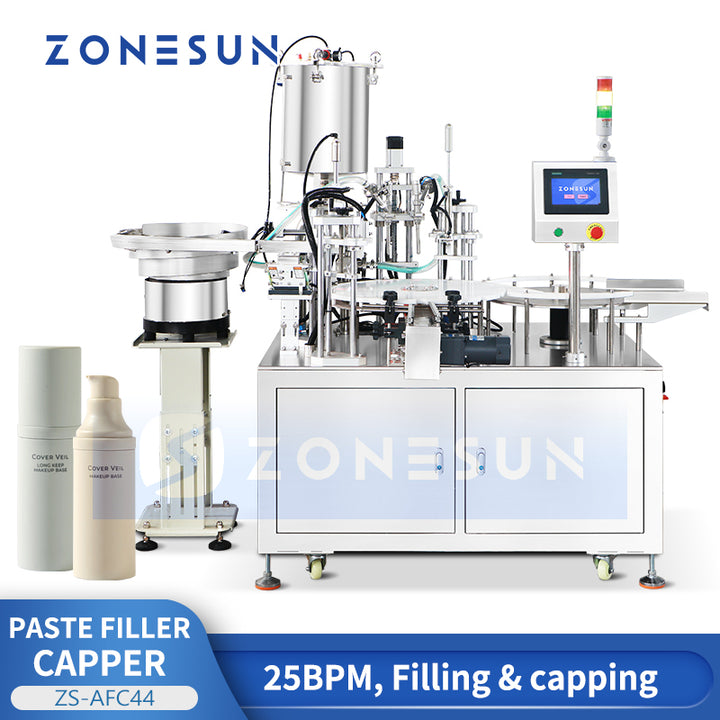 Zonesun ZS-AFC44 Airless Pump Bottles Filling and Capping Machine for Lotion Cream