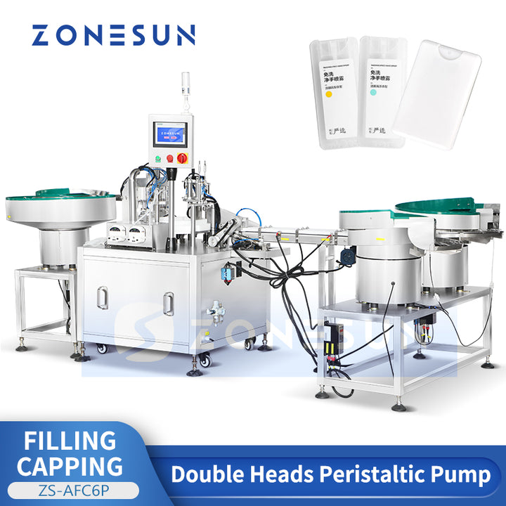 ZONESUN Automatic Pocket Perfume Packaging Scent Fragrance Filling&Capping Machine  ZS-AFC6P