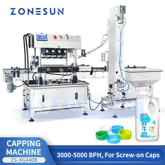 ZONESUN ZS-XG440B 20-100mm Fliptop Spray Twist Off Máquina taponadora neumática