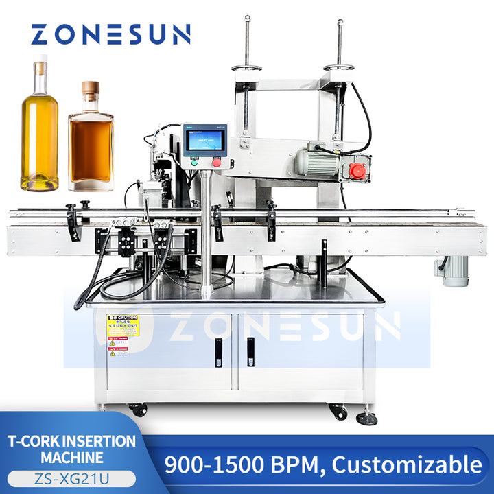 ZONESUN ZS-XG21U Automatic T-Corker Liquor Bottle Capping Machine Bar Top Cork Inserter