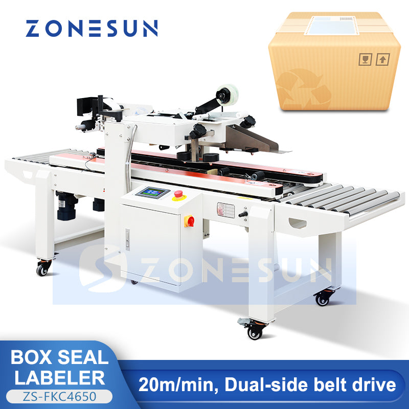 ZONESUN ZS-FKC4650 Automatic Carton Sealer Integrated Labeling Machine Express Parcel Sealing
