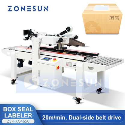 ZONESUN ZS-FKC4650 Automatic Carton Sealer Integrated Labeling Machine Express Parcel Sealing