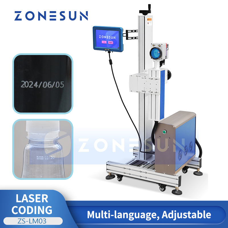 ZONESUN ZS-LM03 Infrared Laser Coding and Marking Machine for Text, Logos, Production Dates