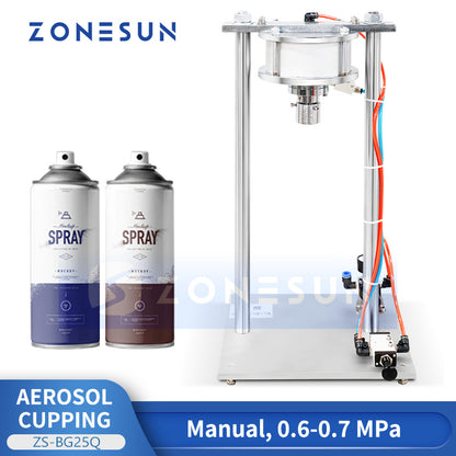 ZONESUN ZS-BG250 Pneumatic Aerosol Can De-capping Machine for Spray Can Valve Removal
