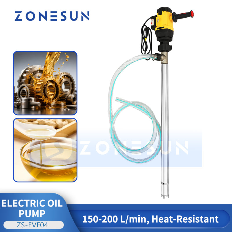 ZONESUN ZS-EVF04 High-Flow Heat-Resistant Electric Oil Drum Pump for Cooking Oil and Industrial Liquids