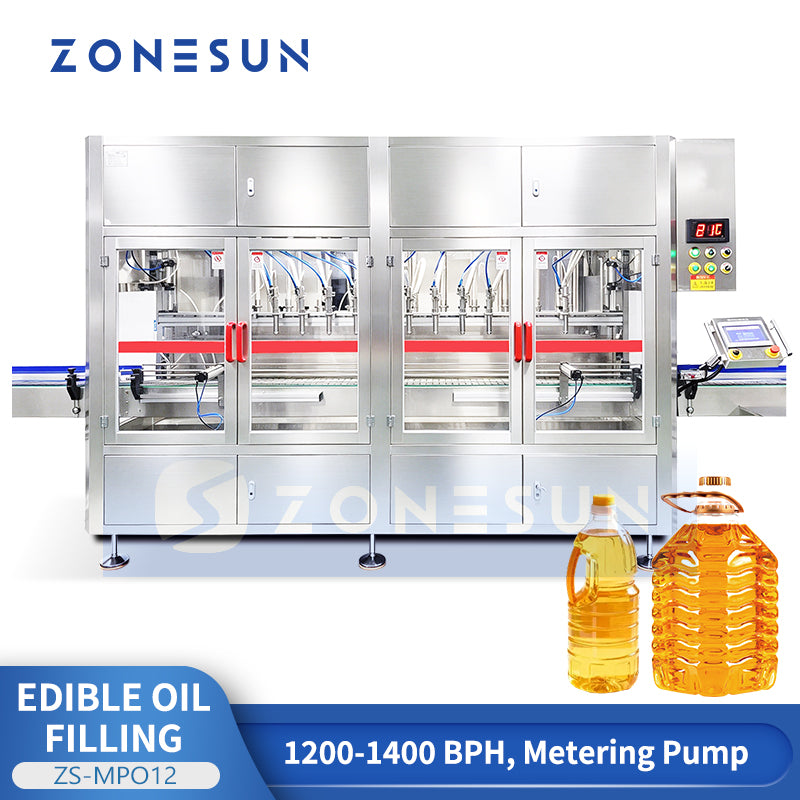 ZONESUN ZS-MPO12 Automatic Multi-Head Metering Pump Edible Oil Bottle Filling Machine