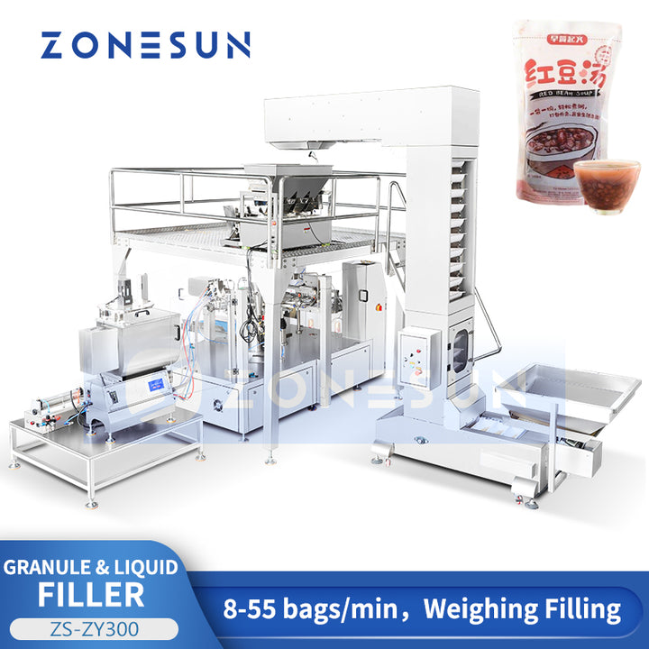 ZONESUN ZS-ZY300 Rotary Pouch Filling Sealing Machine for Granules & Liquids