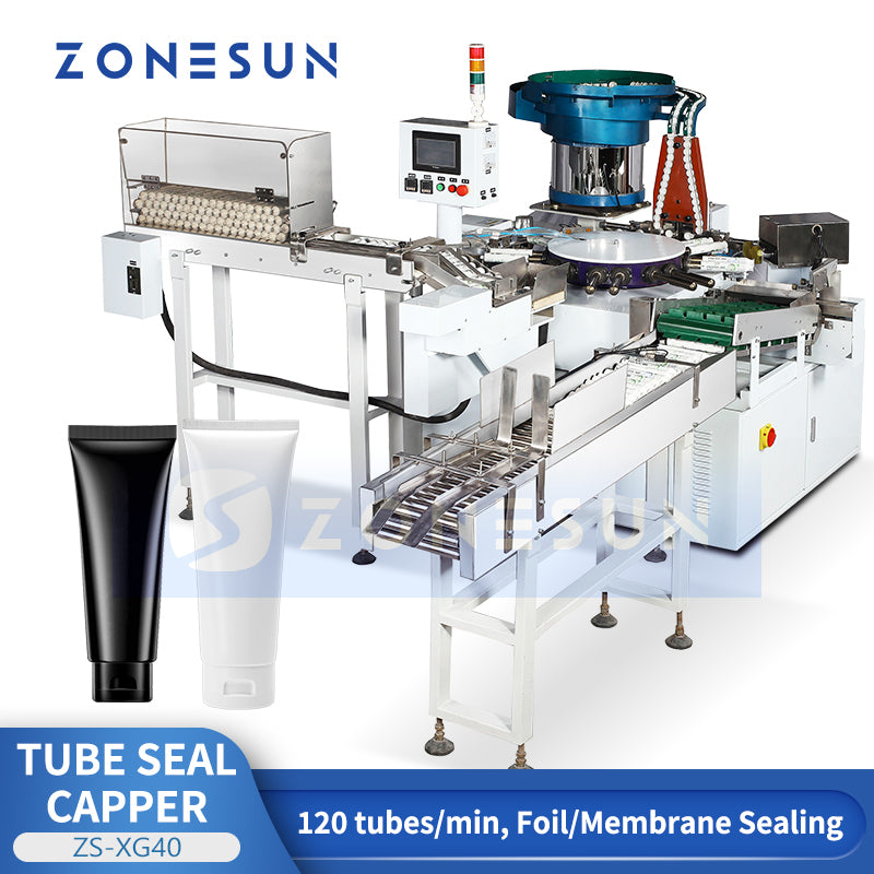 Fast & Precise: ZONESUN ZS-XG40 Automatic High-Speed Tube Foil Sealing and Capping Machine
