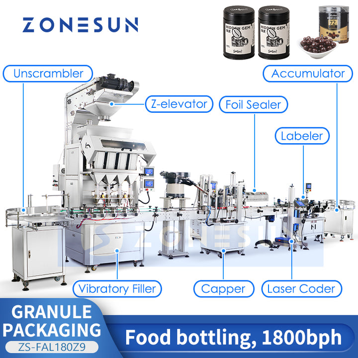 ZONESUN ZS-FAL180Z9 Automatic Granule Filling & Bottling Line