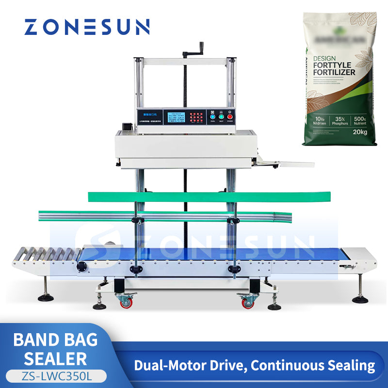 ZONESUN ZS-LWC350L Automatic Dual Motor Vertical Continuous Band Bag Sealing Machine