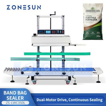 ZONESUN ZS-LWC350L Automatic Dual Motor Vertical Continuous Band Bag Sealing Machine