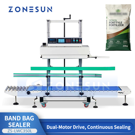 ZONESUN ZS-LWC350L Automatic Dual Motor Vertical Continuous Band Bag Sealing Machine