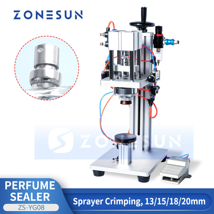 ZONESUN ZS-YG08 Pneumatic Perfume Bottle Spray Caps Capping Crimping Machine
