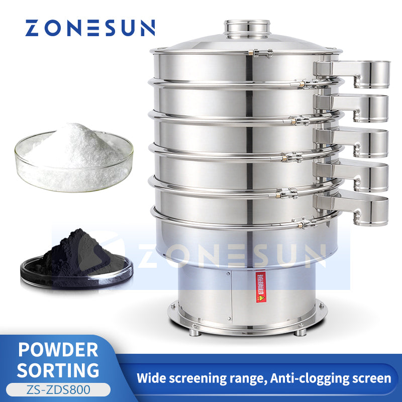 ZONESUN ZS-ZDS800 Multi-Layer Vibratory Powder Screening and Sorting Machine with Multiple Discharge Outlets