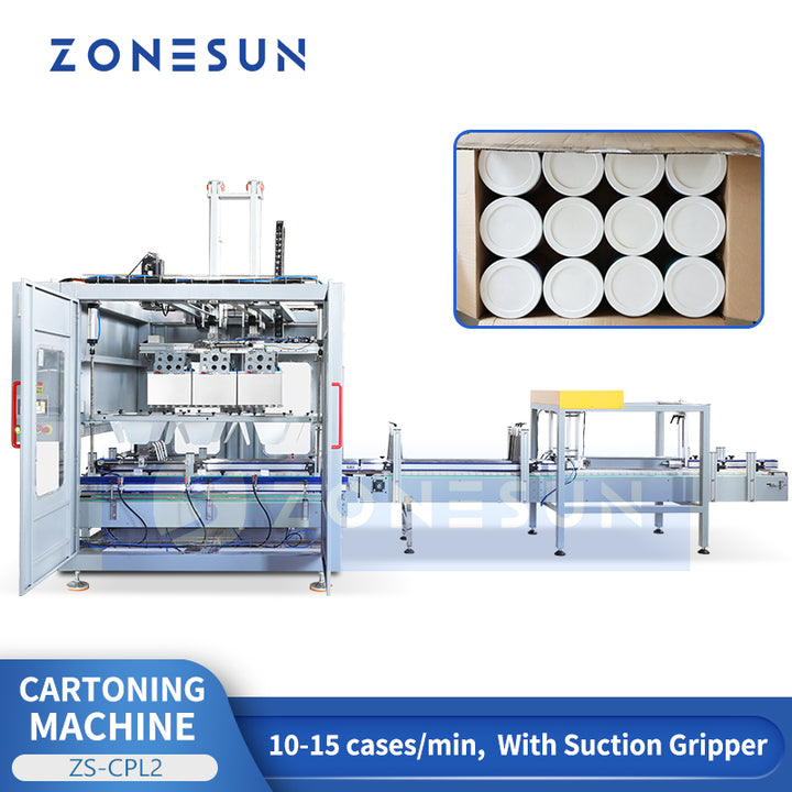ZONESUN ZS-CPL2 Fully Automatic Bottle and Jar Case Cartoning Machine
