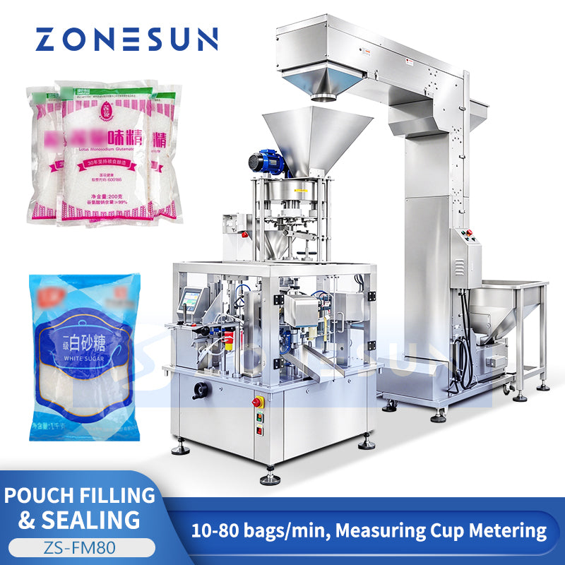 ZONESUN ZS-FM80 Automatic Volumetric Cup Premade Pouch Filling and Sealing Machine