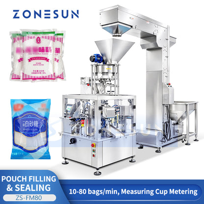 ZONESUN ZS-FM80 Automatic Volumetric Cup Premade Pouch Filling and Sealing Machine
