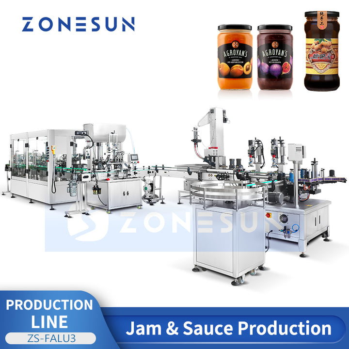 ZONESUN ZS-FALU3 Sauce Bottling Line Thick Paste Filling and Capping Machine Packaging Equipment
