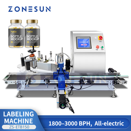 ZONESUN ZS-ETB150 Electric Desktop Labeling Machine for Cosmetic and Supplement Bottles