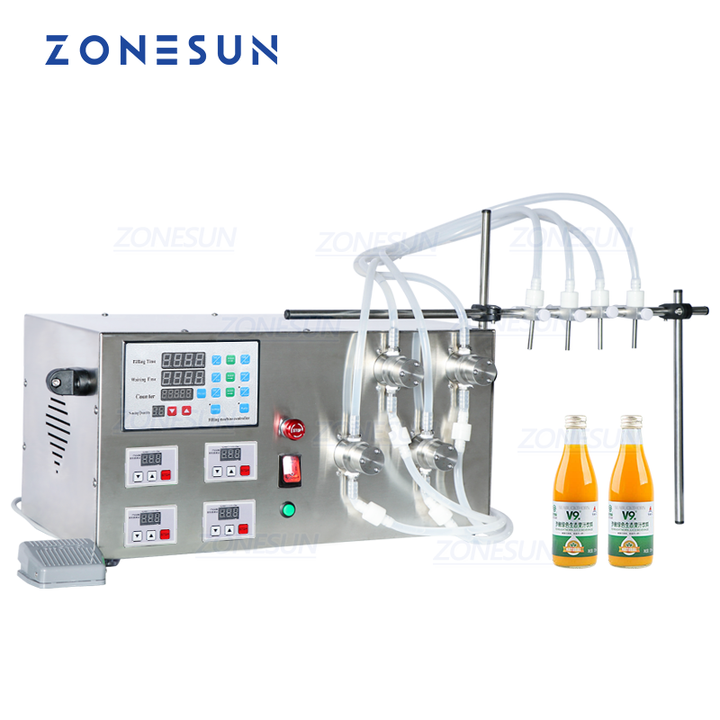 Zonesun ZS-YTMP4S 4 Heads Magnetic Pump Liquid Filling Machine