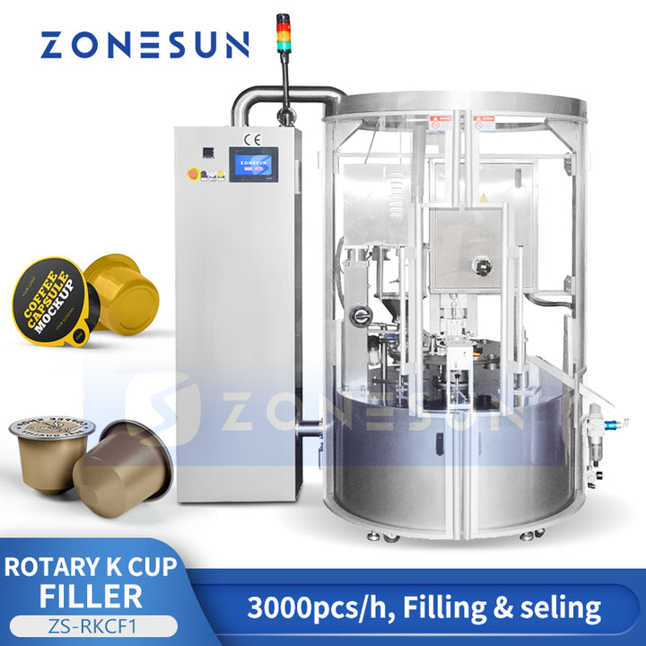 ZONESUN ZS-RKCF1 Rotary K-Cup Filling Machine Coffee Capsule Filler and Sealer