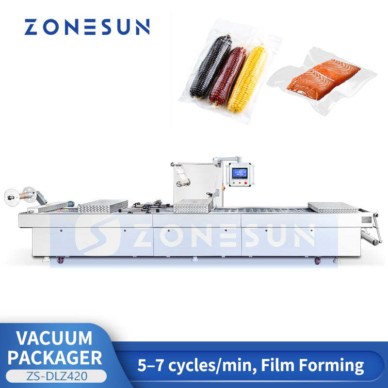 ZONESUN ZS-DLZ420 Automatic Vacuum Shrink Packaging Machine for Efficient Food & Medical Sealing