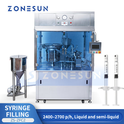 ZONESUN ZS-ZFC2 Automatic Syringe Filling and Capping Machine for Pharmaceutical Packaging
