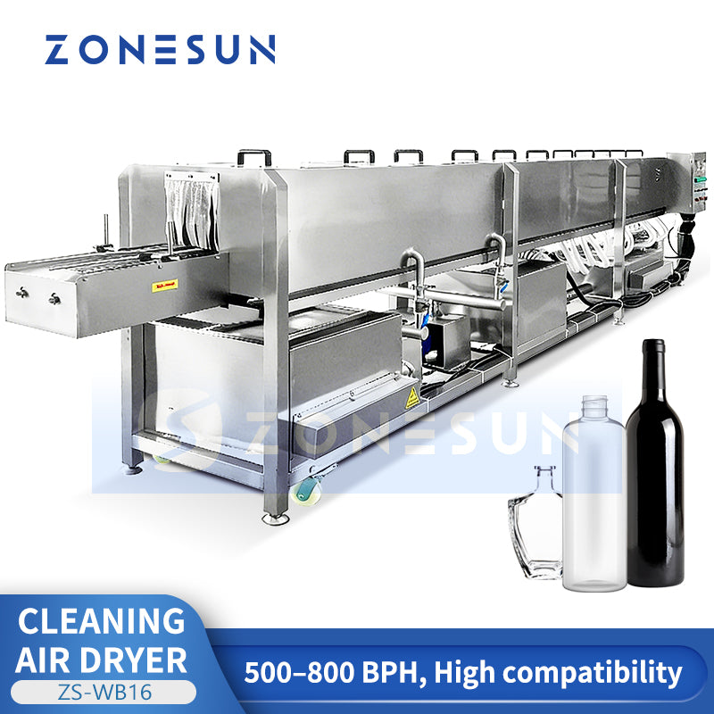 ZONESUN ZS-WB16 Automatic Bottle Washing and Drying Machine for Food Beverage and Cosmetic Container