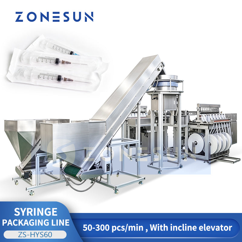 ZONESUN ZS-HYS60 Automatic Syringe Feeding and Pouch Packaging Line for Medical Use