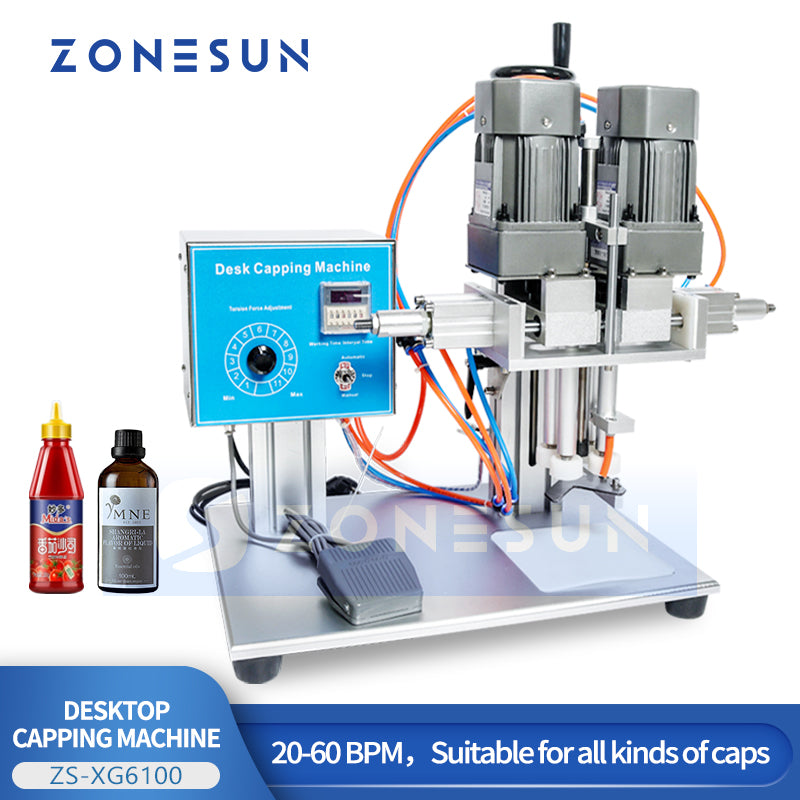 ZONESUN ZS-XG6100 Desktop Pneumatic Pump Bottle  Capping Machine