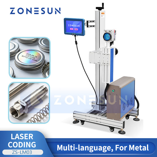 ZONESUN ZS-LM03 Fiber Laser Coding and Marking Machine for Text, Logos, Production Dates