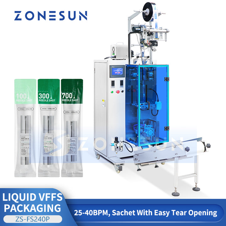 ZONESUN ZS-FS240P Automatic Liquid Stick Sachet Packing Machine for Energy Drinks and Herbal Beverages