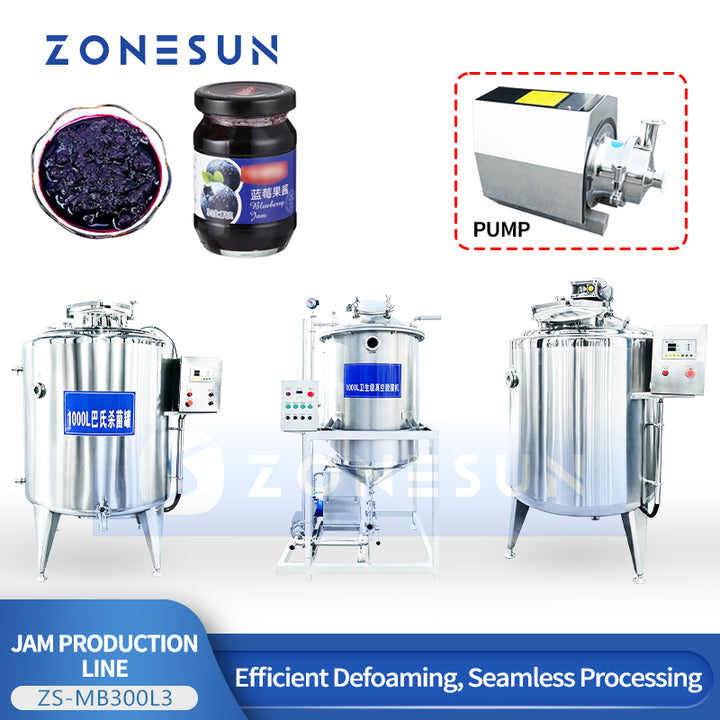 ZONESUN ZS-MB300L3 Triple-Tank Vacuum Sauce Mixing Vacuum System Processing Tank