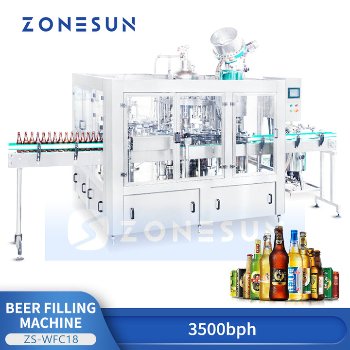 ZONESUN ZS-WFC18 Hige-Speed Beer Bottling Machine Monoblock Filling Capping Machine
