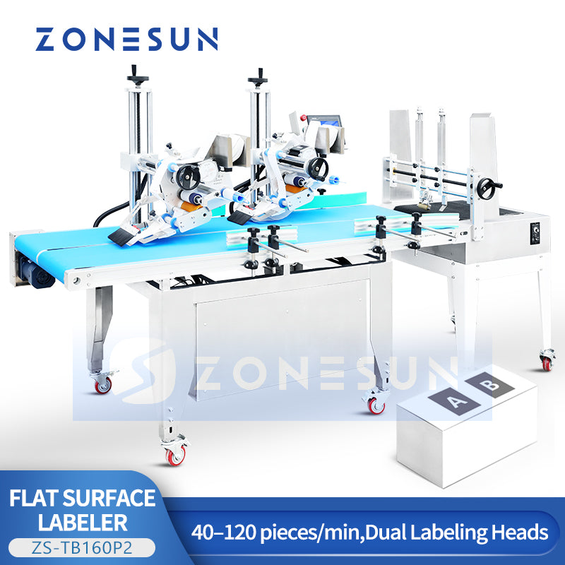 ZONESUN ZS-TB160P2 High-Speed Flat Surface Labeling Machine with Paging Feeder