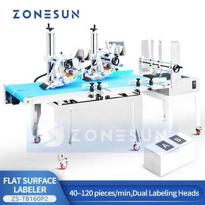 ZONESUN ZS-TB160P2 High-Speed Flat Surface Labeling Machine with Paging Feeder
