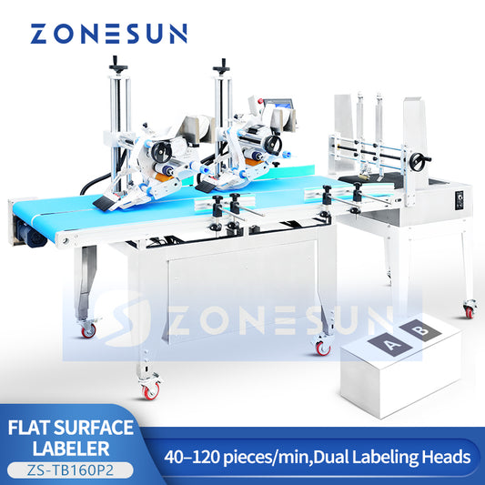 ZONESUN ZS-TB160P2 High-Speed Flat Surface Labeling Machine with Paging Feeder