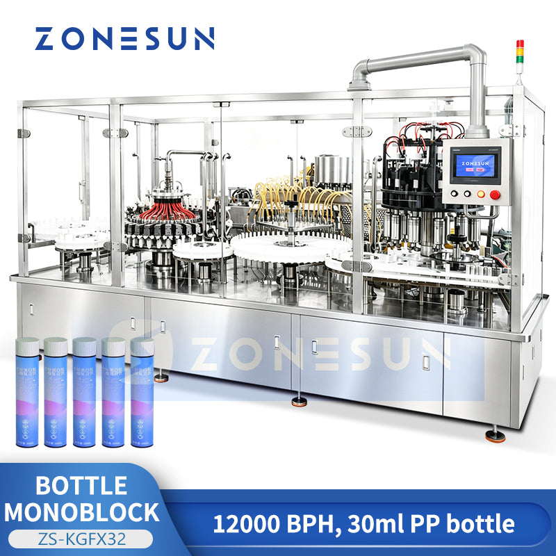 ZONESUN ZS-KGFX32 Automatic PP Bottle Air Washing Filling and Capping Monoblock Machine
