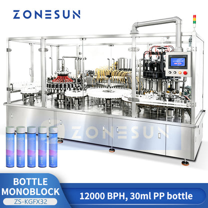 ZONESUN ZS-KGFX32 Automatic PP Bottle Air Washing Filling and Capping Monoblock Machine