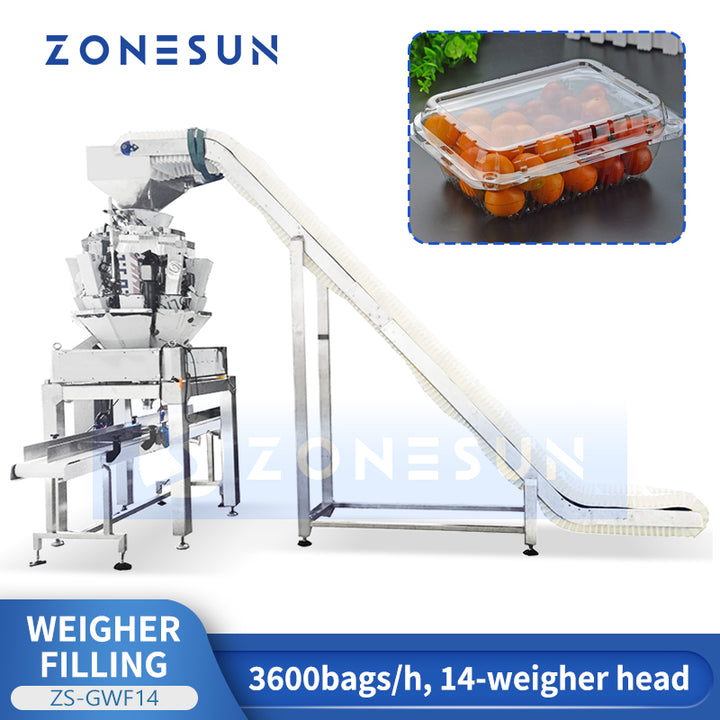 ZONESUN ZS-GWF14 Automatic Weighing and Filling Line 14-head Weigher Packing Machine