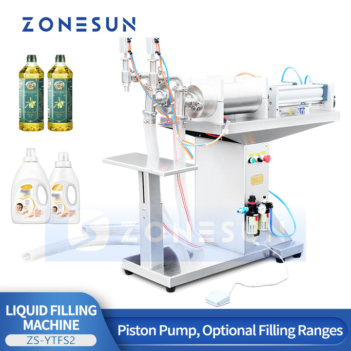 ZONESUN ZS-YTFS2 Pneumatic Standing 2 Nozzles Liquid Filling Machine