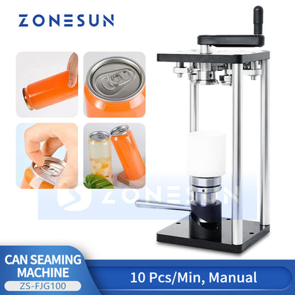 ZONESUN ZS-FJG100 Manual Can Seamer for PET & Aluminum Cans | Home & Small Batch
