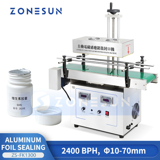ZONESUN ZS-FK1300 10-70mm High Speed Automatic Induction Aluminum Foil Sealing Machine