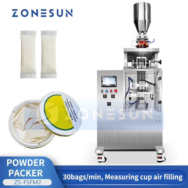 ZONESUN ZS-FSFM2 Dual-Lane Ultrasonic Powder Packing Machine for Stick Sachets & Fine Powders