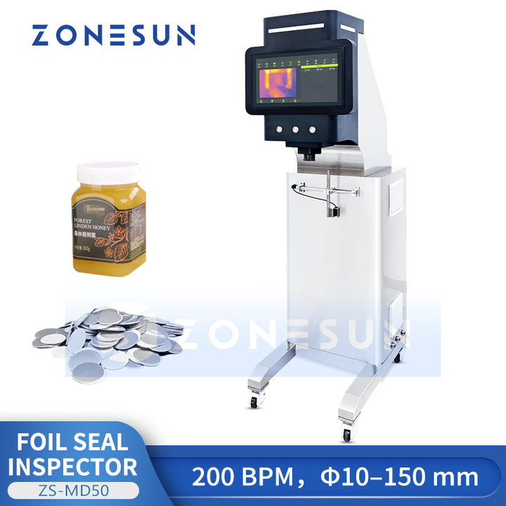 ZONESUN ZS-MD50 Automatic Bottles Caps Foil Seal Thermal Imaging Inspection Machine